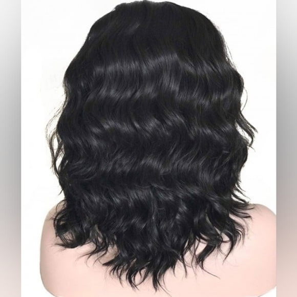 Uniwigs Night Elf Black Wavy Hard Front Synthetic Wig - Picture 2 of 3